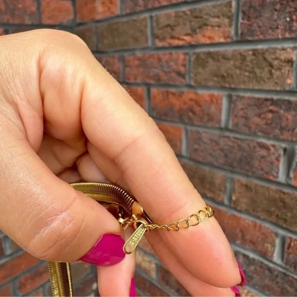 Anthropologie Snake Chain 18k Gold Plated Stainless Steel Waterproof Necklace - Picture 3 of 7